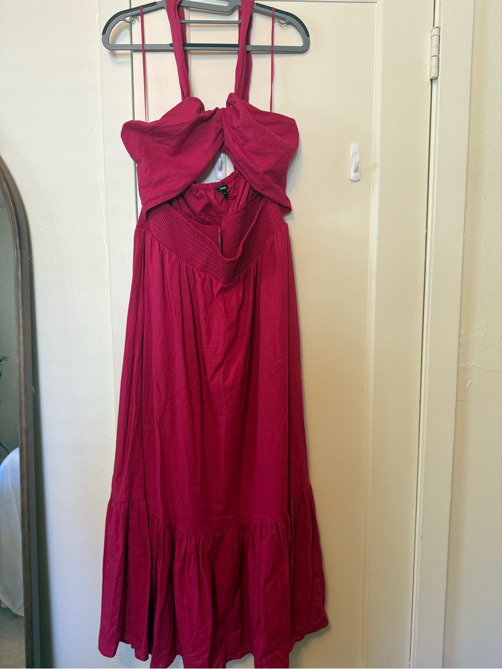 Express Halter Maxi Dress in Fuchsia